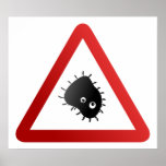Señal de peligro de las bacterias impresiones