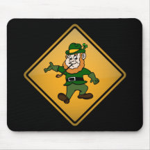 Señal de peligro del Leprechaun del dibujo animado Tapete De Raton