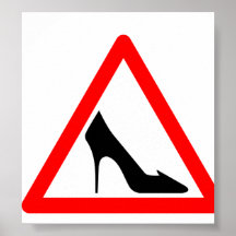 Señal de peligro del zapato impresiones