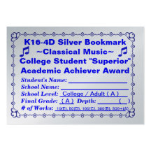 Señal de plata Music~ ~Classical 100ct de K16-4D Plantillas De Tarjeta De Negocio