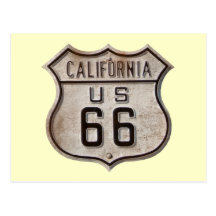 Señal de tráfico histórica de la carretera postales
