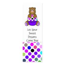 Señal linda del oso del cumpleaños de Brown del lu Tarjetas De Negocios