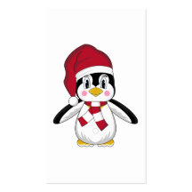 Señal linda del pingüino del navidad tarjeta de visita