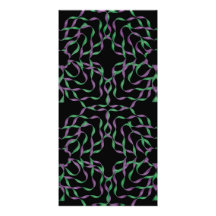 Señal púrpura verde abstracta de las cintas que tu tarjetas fotograficas personalizadas