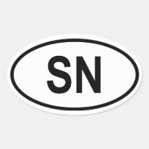 Senegal "SN " Calcomanías De Ovales