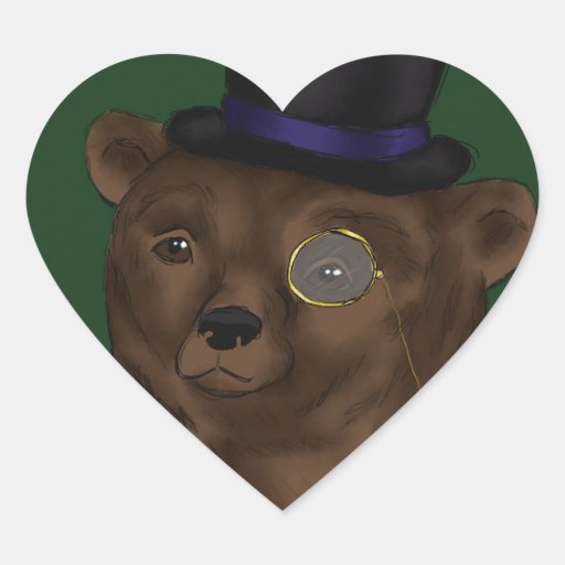 Señor Bear Heart Sticker Pegatina