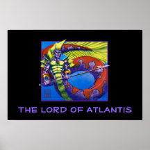 Señor de la Atlántida en la impresión negra Posters