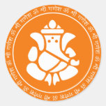 Señor Ganesha Sign Sticker Pegatina Redonda
