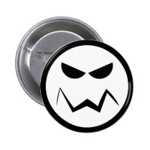 Señor malo Smiley Face Button Pin