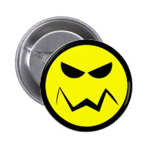 Señor malo Smiley Face Button Pins