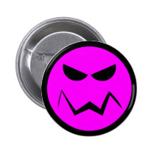 Señor malo Smiley Face Button Pins