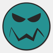 Señor malo Smiley Face Sticker Etiqueta Redonda