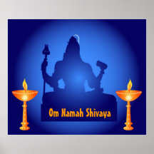 Señor Shiva con las lámparas - poster