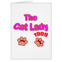 señora 1909 del gato tarjetón