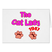 señora 1947 del gato tarjetón