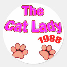 Señora 1988 del gato pegatinas  