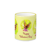 Señora americana Butterfly Valentine Taza De Café