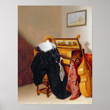Señora asentada por un Virginal Poster