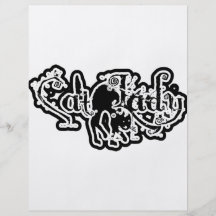 Señora Black y blanco del gato Tarjetas Informativas