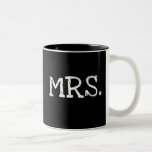 Señora blanca del texto de la novia taza de café