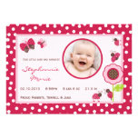señora Bug Photo Birth Announcement del jardín de  Comunicado Personalizado