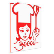 Señora Chef Impresiones En Lona Estiradas
