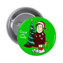 'Señora Christmas' loco del gato Pin