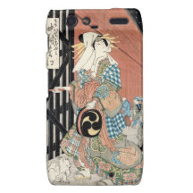Señora clásica del geisha del vintage japaese fres droid RAZR fundas