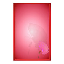 Señora color de rosa Butterfly Stationery Papelería Personalizada