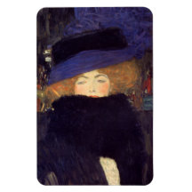 Señora con el gorra y la boa de plumas - Gustavo K Imanes Rectangulares