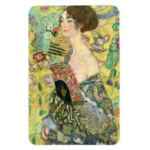 Señora con la fan - Gustavo Klimt Iman De Vinilo