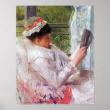 Señora de la lectura (Lydia Cassat) por Cassat Poster
