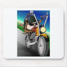 Señora de la motocicleta alfombrilla de raton
