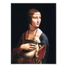 Señora de Leonardo da Vinci con una impresión de l