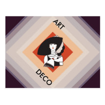 Señora del art déco tarjeta postal