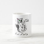Señora del gato II Tazas De Café