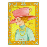 Señora del té de tarde tarjetas