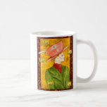 Señora del té en verde taza