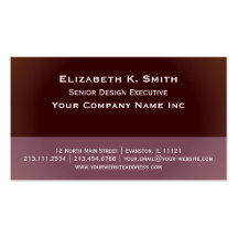 Señora elegante corporativa moderna de Brown y del Plantillas De Tarjeta De Negocio