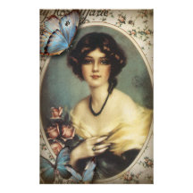 Señora elegante Fashion de París de la mariposa de Papeleria De Diseño