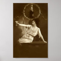 Señora en Noche Vieja efímera Poster