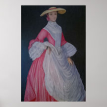 Señora en rosa poster