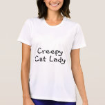 Señora espeluznante del gato camisetas