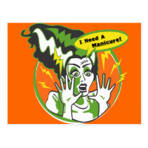 Señora Frankenstein Needs una manicura Tarjeta Postal