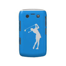 Señora intrépida Golfer Silhouette White del caso  Case-Mate Blackberry Protectores