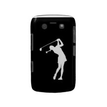 Señora intrépida Golfer Silhouette White del caso  Blackberry Bold Coberturas