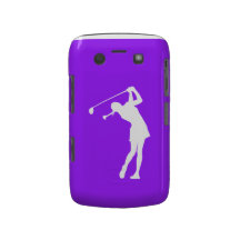 Señora intrépida Golfer Silhouette White del caso  Case-Mate Blackberry Coberturas