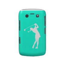 Señora intrépida Golfer Silhouette White del caso  Case-Mate Blackberry Coberturas