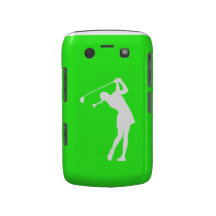 Señora intrépida Golfer Silhouette White del caso  Blackberry Carcasas