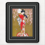 Señora japonesa Vintage Poster del geisha del arte Alfombrilla De Ratones